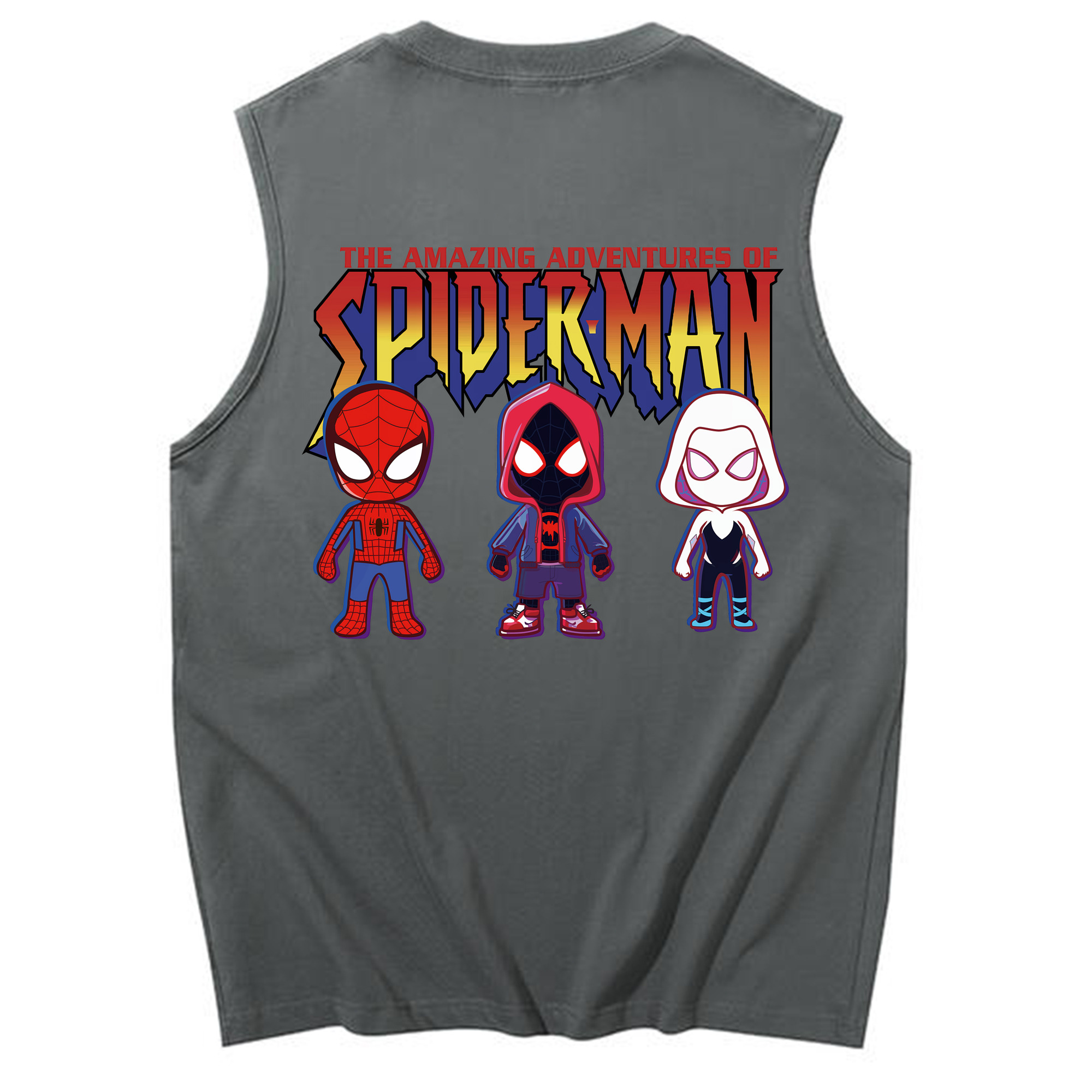 （画像用） Spider Man スパイダーマン コットン100％タンクトップ（背面プリント）